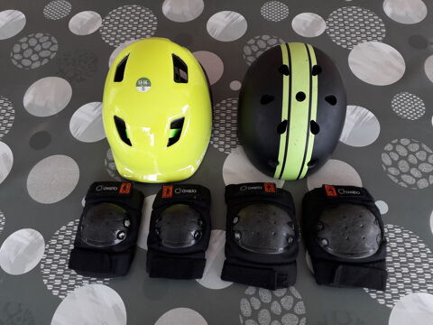 Lot de 2 casques B-Twin S + protections basic Oxelo. 5 Quinssaines (03)