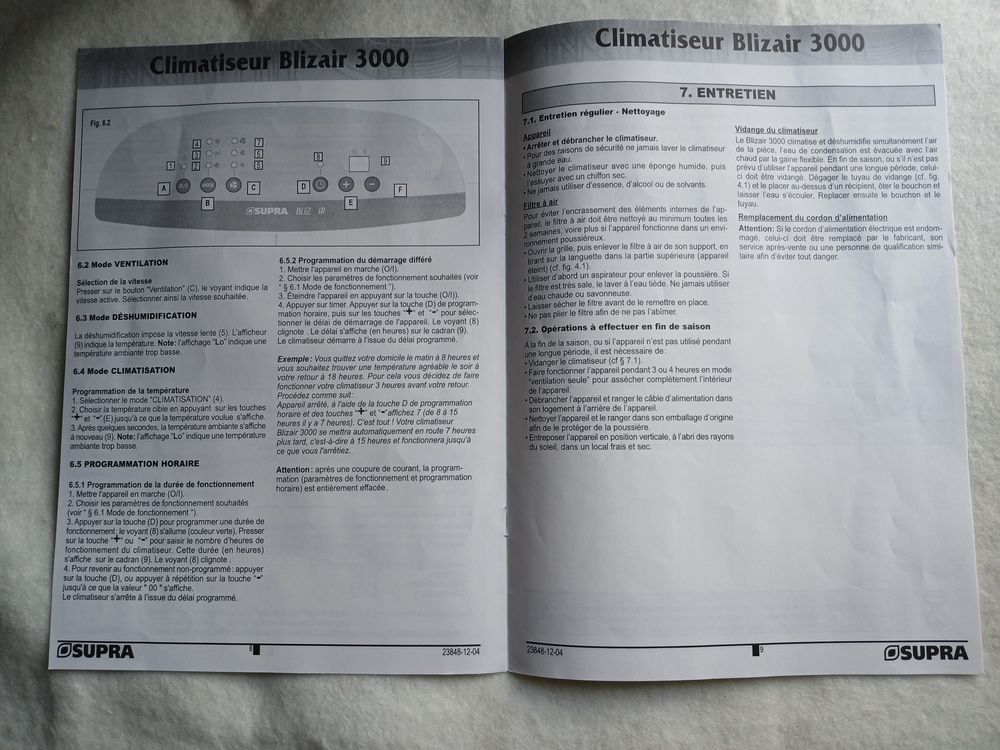 CLIM/CLIMATISEUR SUR ROULETTES/MOBILE CLASSE A Electrom�nager