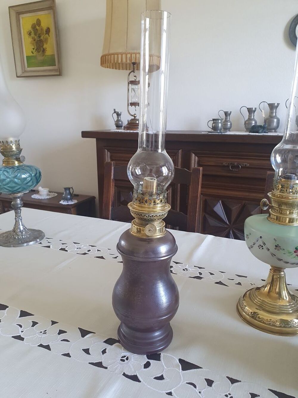Lampe &agrave; p&eacute;trole pied gr&egrave;s Décoration