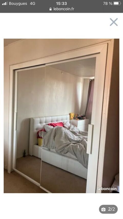 Armoire blanc en bois 100 Lomme (59)