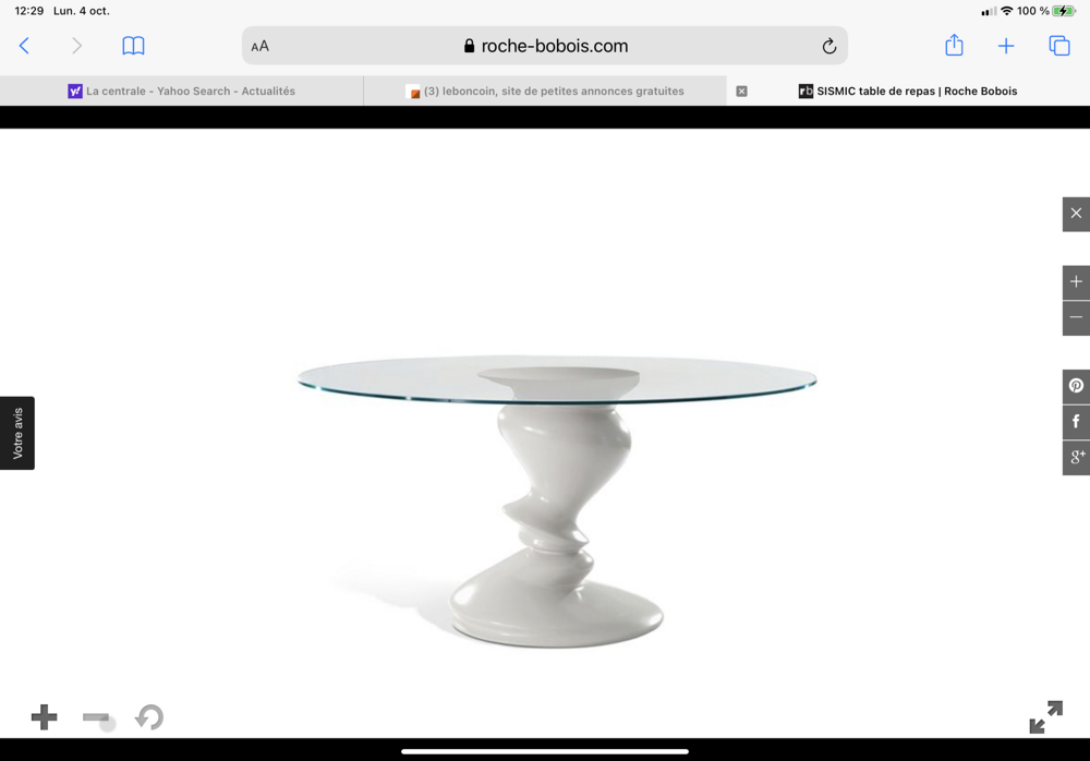 Table sismic roche bobois Meubles