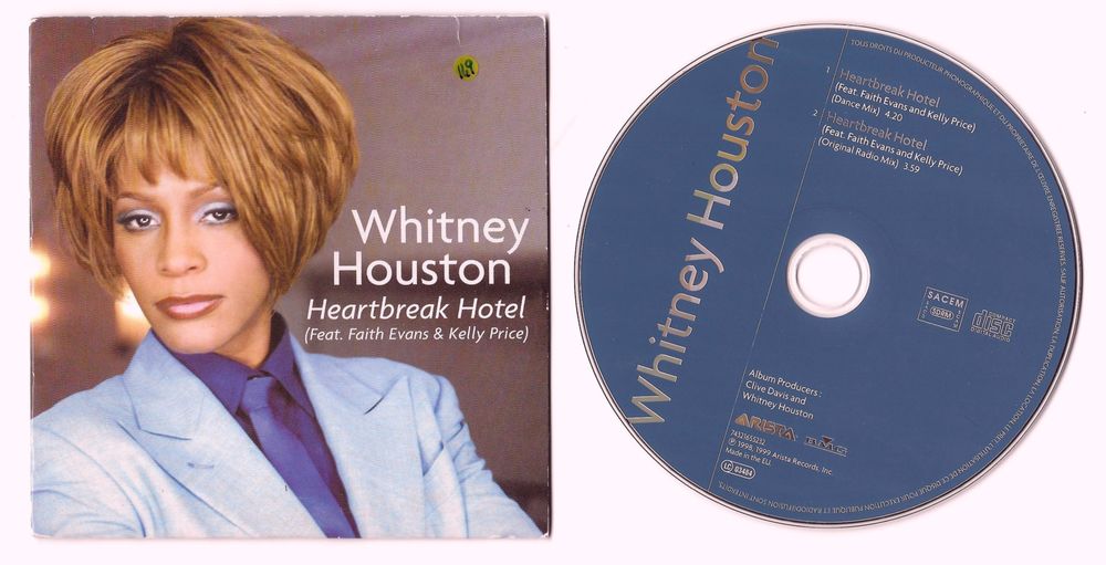 WHITNEY HOUSTON - CD 2 titres - HEARTBREAK HOTEL - 1999 CD et vinyles