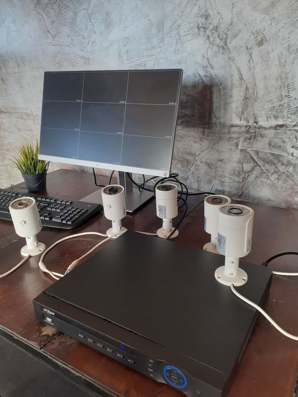 Syst&egrave;me de Surveillance Dahua : NVR DHI-NVR4204-P + 5 Cam&eacute;ra Matériel informatique