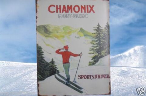 Plaque Mtal 35x26,5 Chamonix mont blanc sports d'hiver NEUF 15 Saint-Ptan (22)