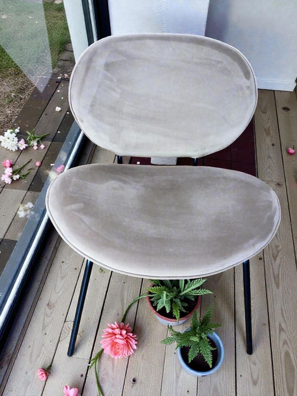 Fauteuil velours beige Meubles
