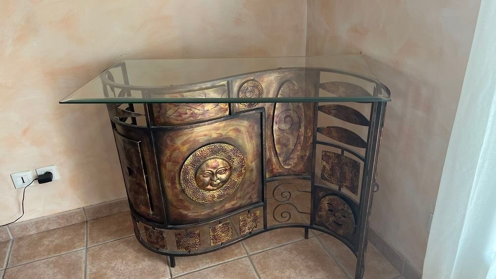 Console acier et verre Meubles