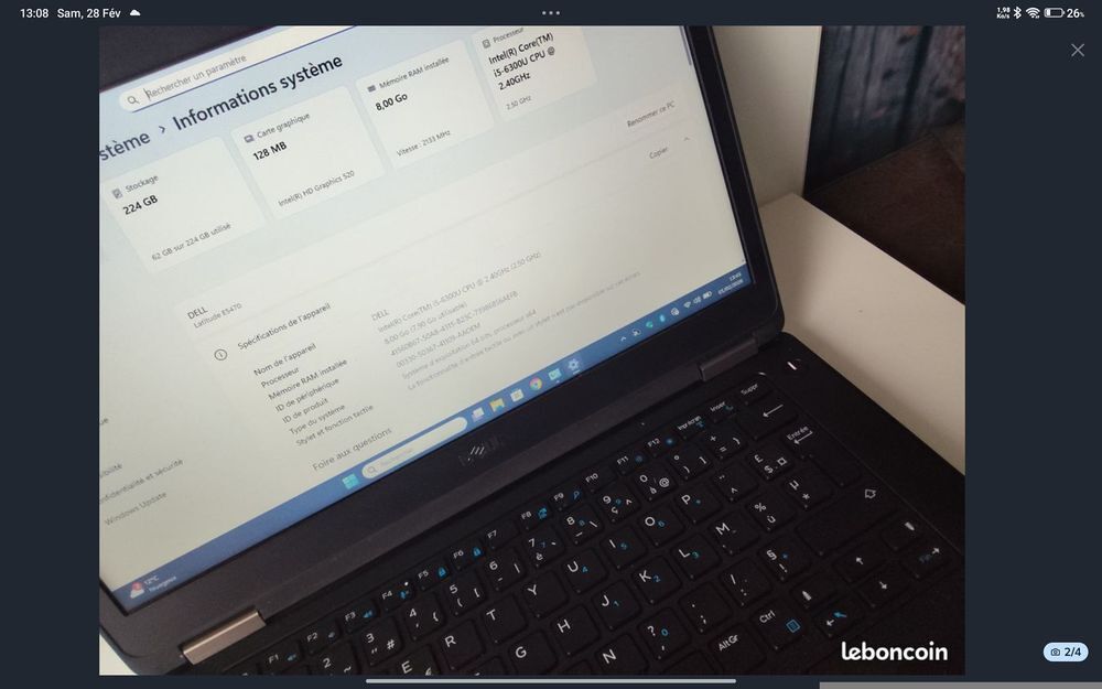DELL Latitude E5470
W 11 pro Mat�riel informatique