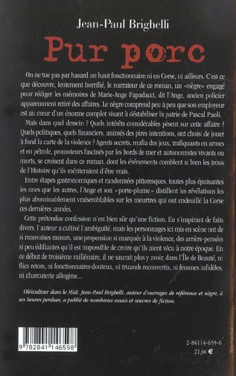 Pur porc / Jean-Paul BRIGHELLI Livres et BD