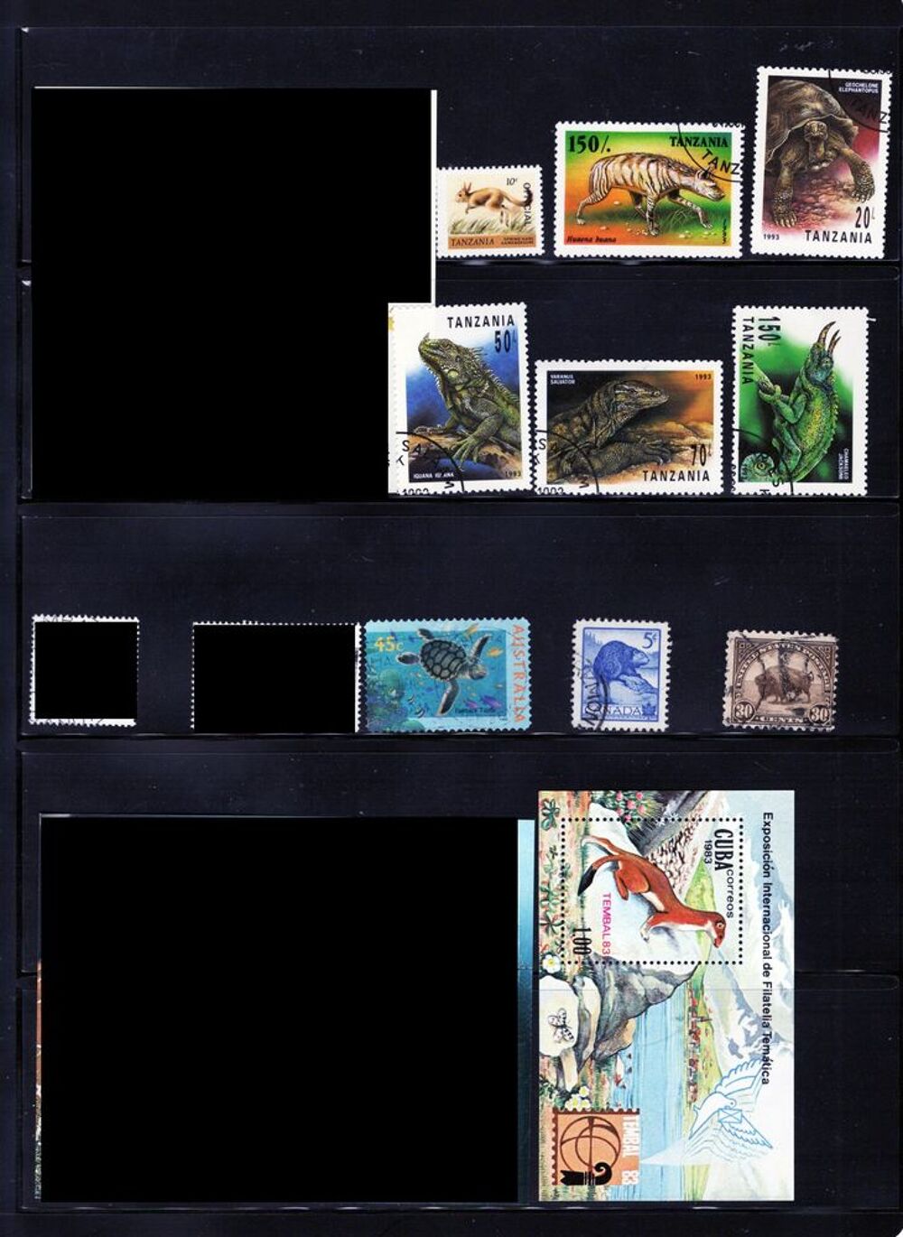 lot de 56 timbres du MONDE avec des ANIMAUX 