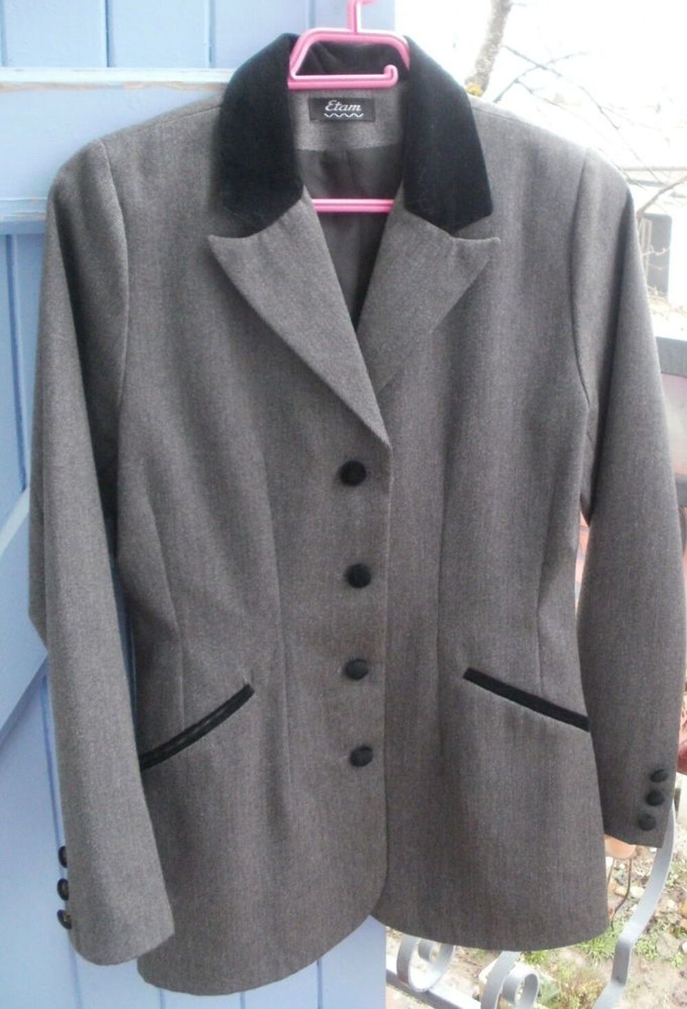 veste blazer ETAM grise et noire taille 36 Vtements