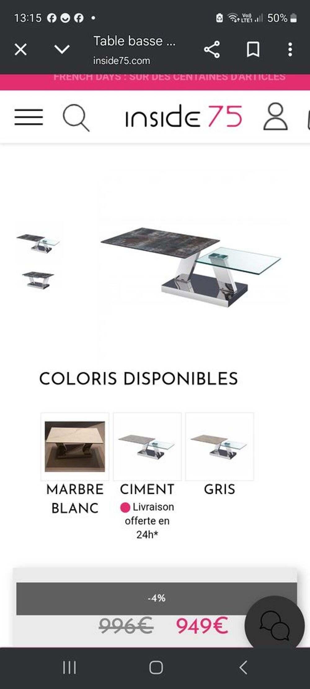 table de salon pivotante Meubles