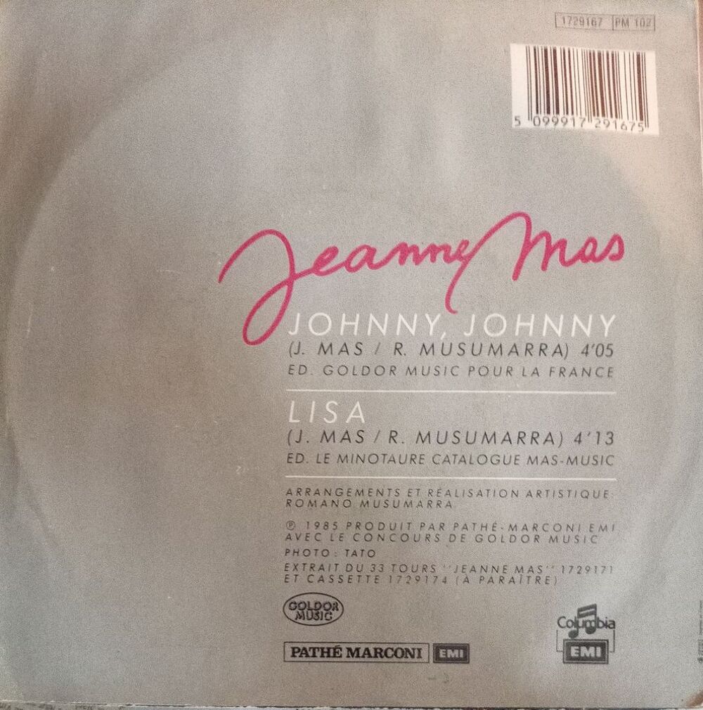 JEANNE MAS / 3 X DISQUES VYNIL 45 TOURS CD et vinyles