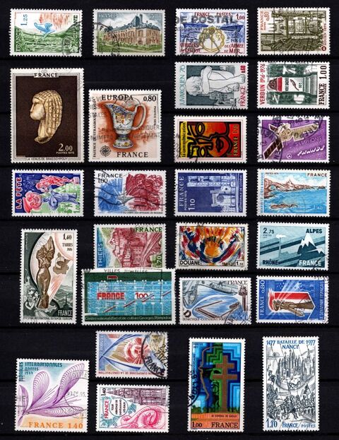 Lot timbres de France oblitérés de 1976/80 à 10% de cote, TB 3 Cholet (49)