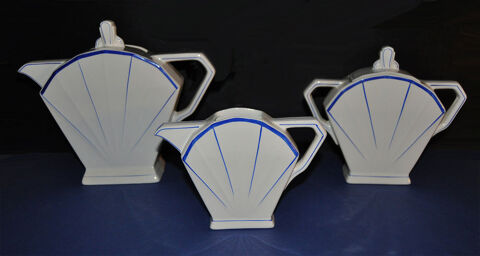 Service complet � caf� ou th� ancien, art d�co �ventail 160 Orl�ans (45)