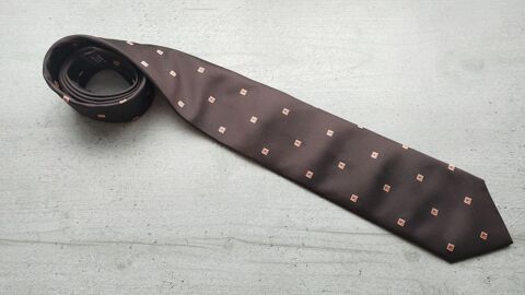 Cravate Brice 100% Soie - Marron Chocolat à Petits Carrés 8 Maureilhan (34)
