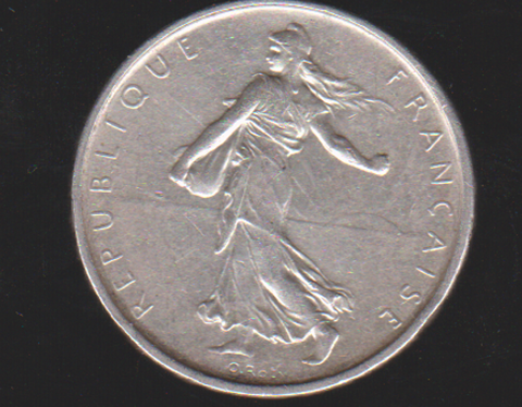 Pice de 5 francs SEMEUSE Anne 1965 Argent 21 Digne-les-Bains (04)