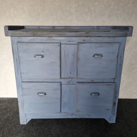 Meuble de m�tier �tabli de cordonnier patin� bleu  ann�es 40 380 Faverges (74)