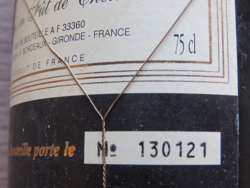 Bordeaux Bois de Sian cuv&eacute;e prestige de l'an 2000 Cuisine