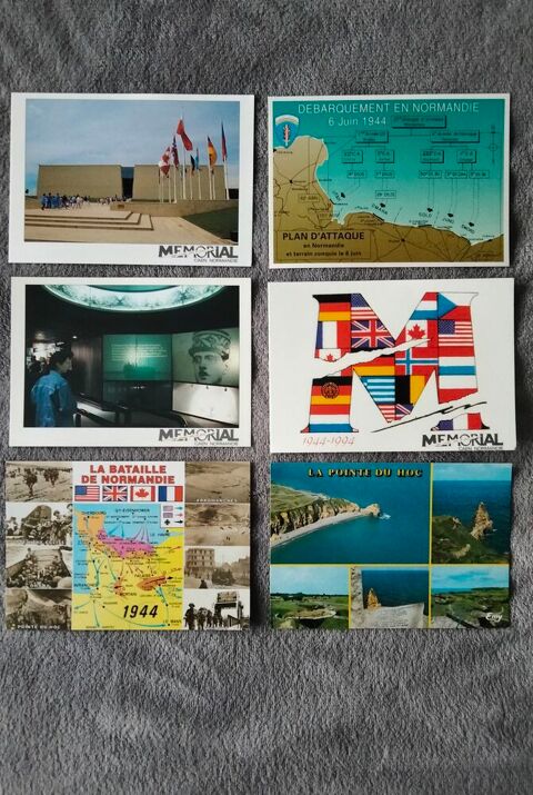 Lot 6 cartes postales touristiques Débarquement Normandie 6 Villeurbanne (69)
