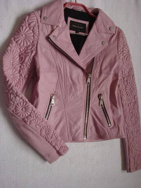 Perfecto en cuir gaufré rose 110 Houchin (62)