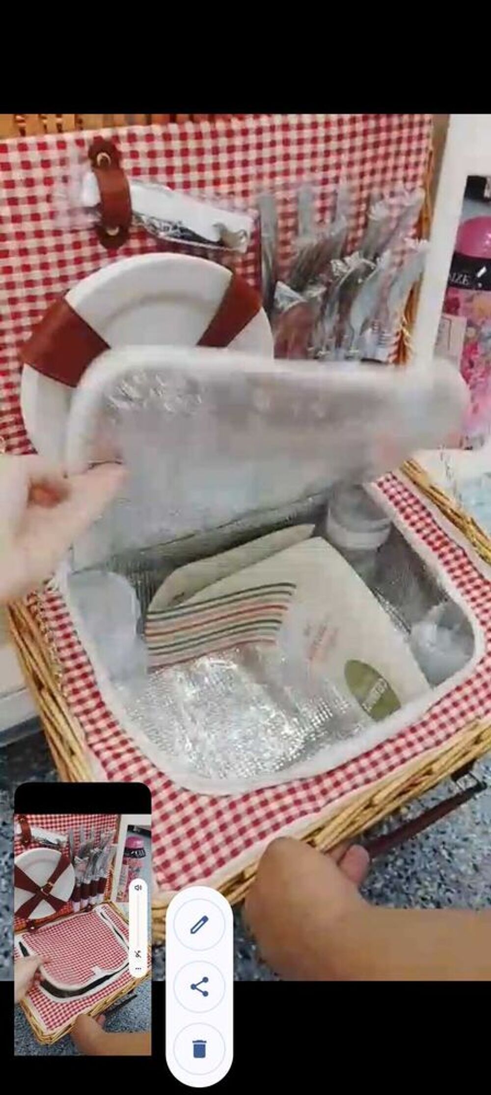panier en osier pic nic neuf Décoration