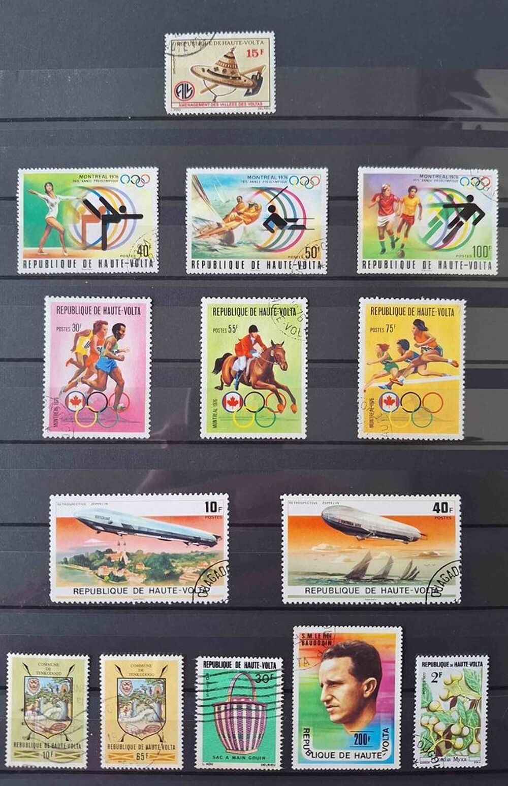 S&eacute;rie de timbres de collection de Haute-Volta 