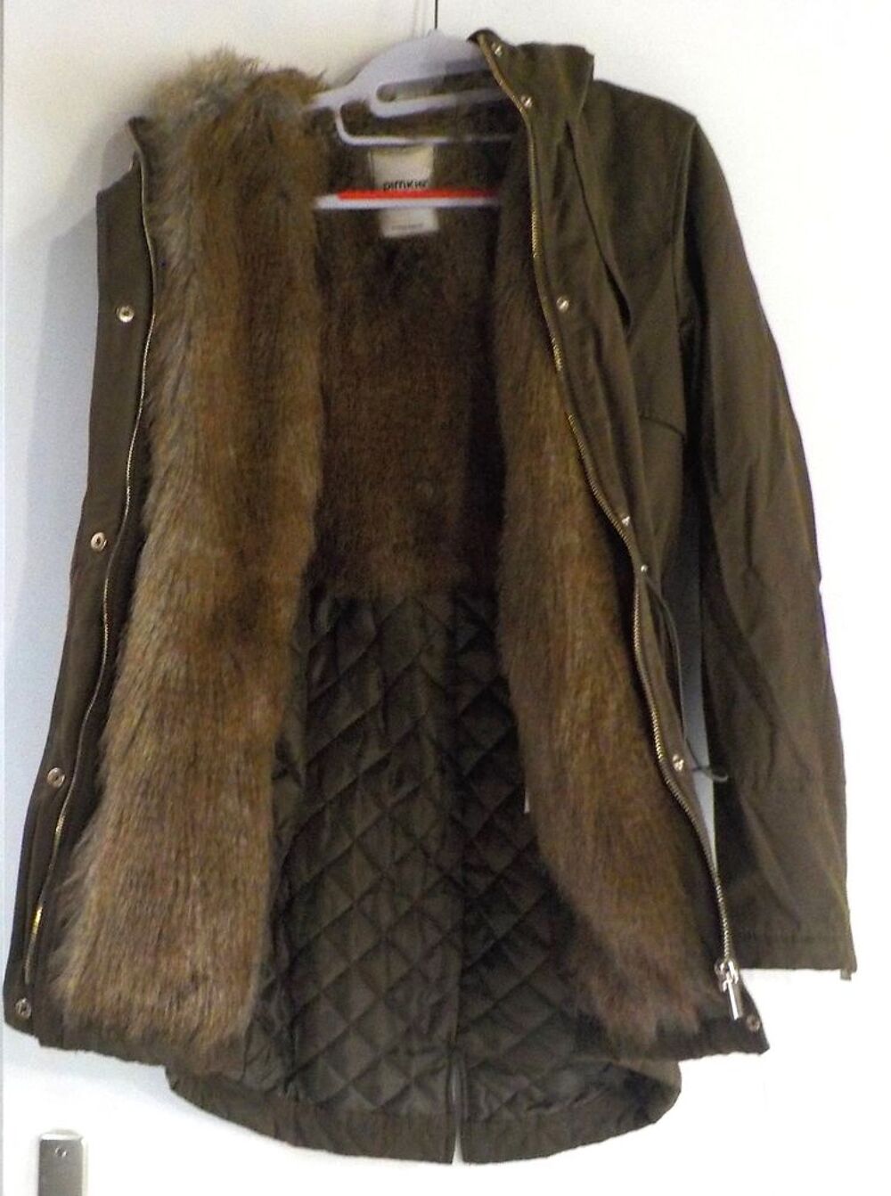 PARKA MARRON A CAPUCHE PIMKIE TAILLE 38 Vêtements
