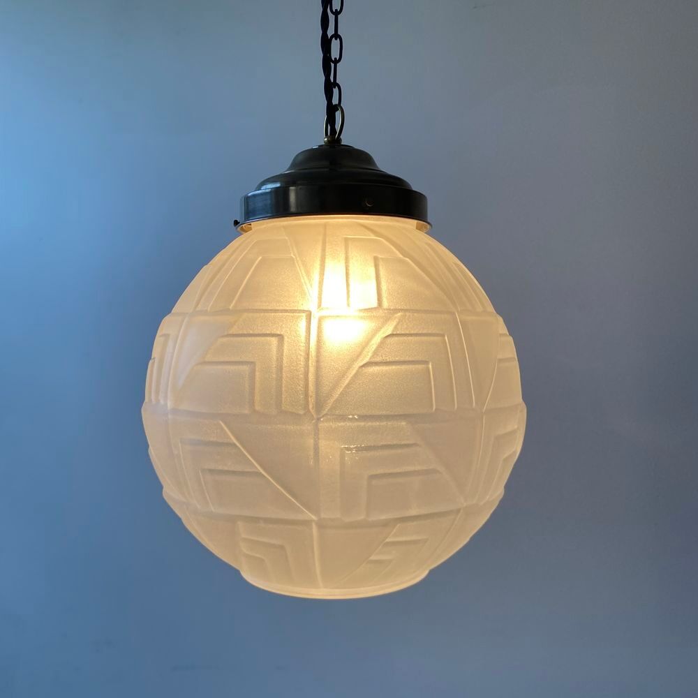 ANCIENNE LAMPE SUSPENSION LAMPE ART-DECO XL VINTAGE Décoration