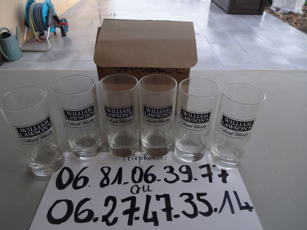 6 VERRES A WHISKY WILLIAM LAWSON'S TEL / 0627473514 