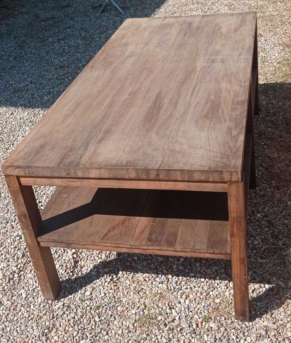 meuble de m&eacute;tier, ancienne table en teck &agrave; double plateau Meubles