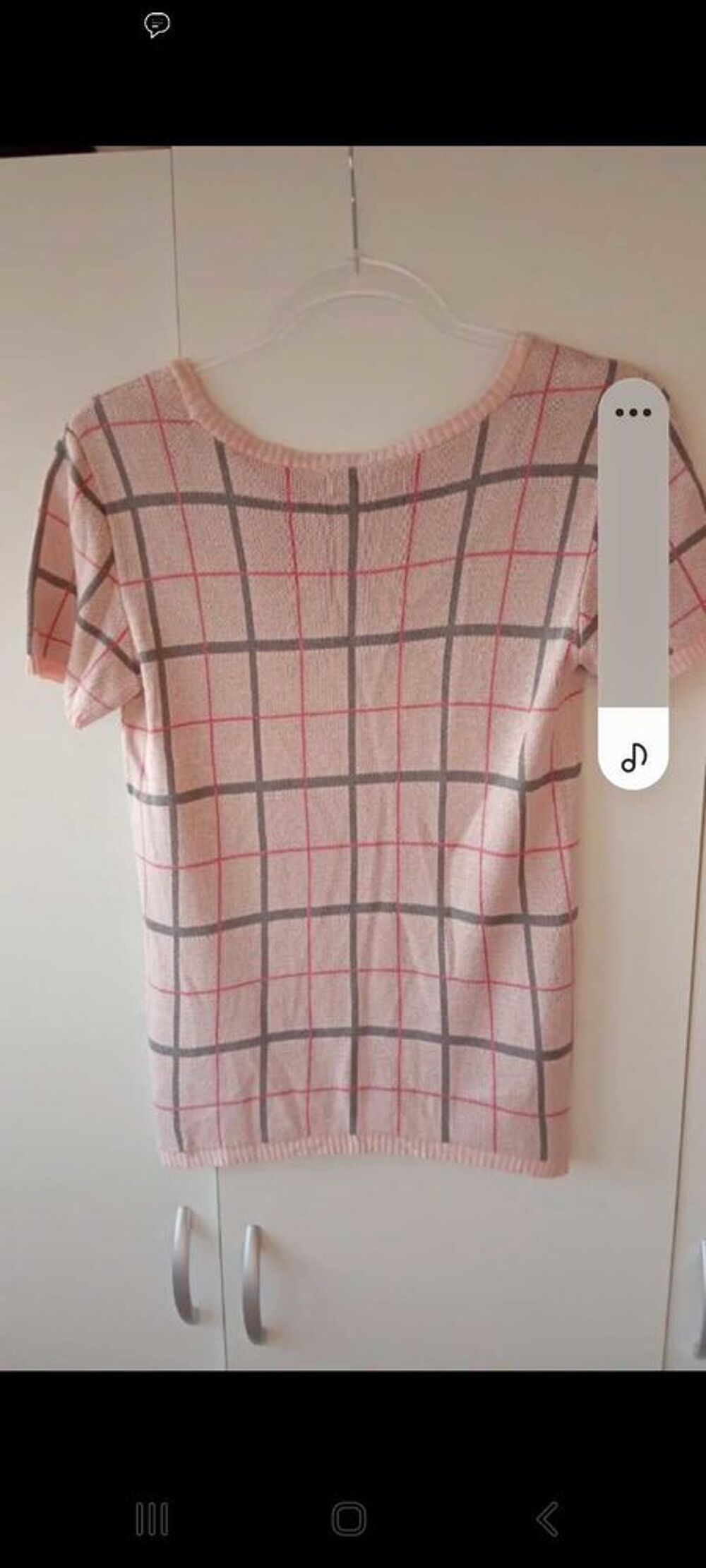 pull raglan courtes manches rose clair taille S Vêtements