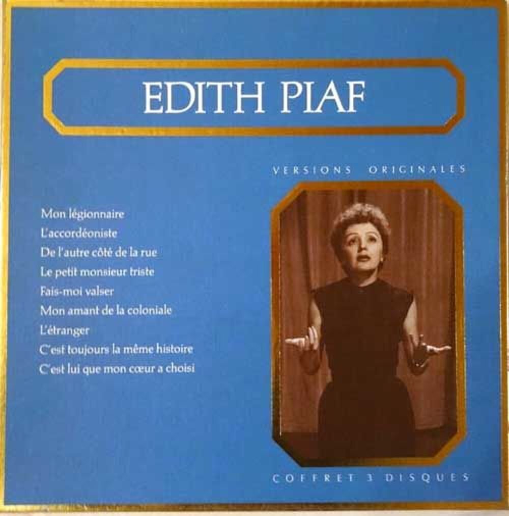 Disque vinyle 33T, Edith Piaf, coffret 3 disques,TBE CD et vinyles