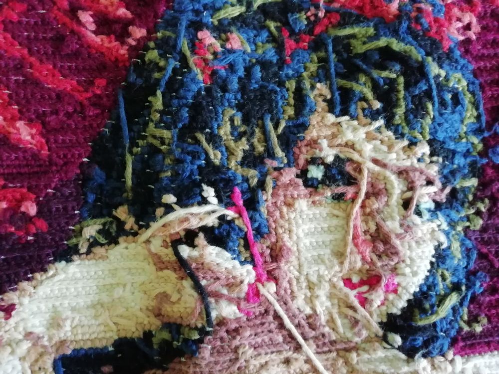 Tapisserie Canevas vintage broderie fait main Décoration