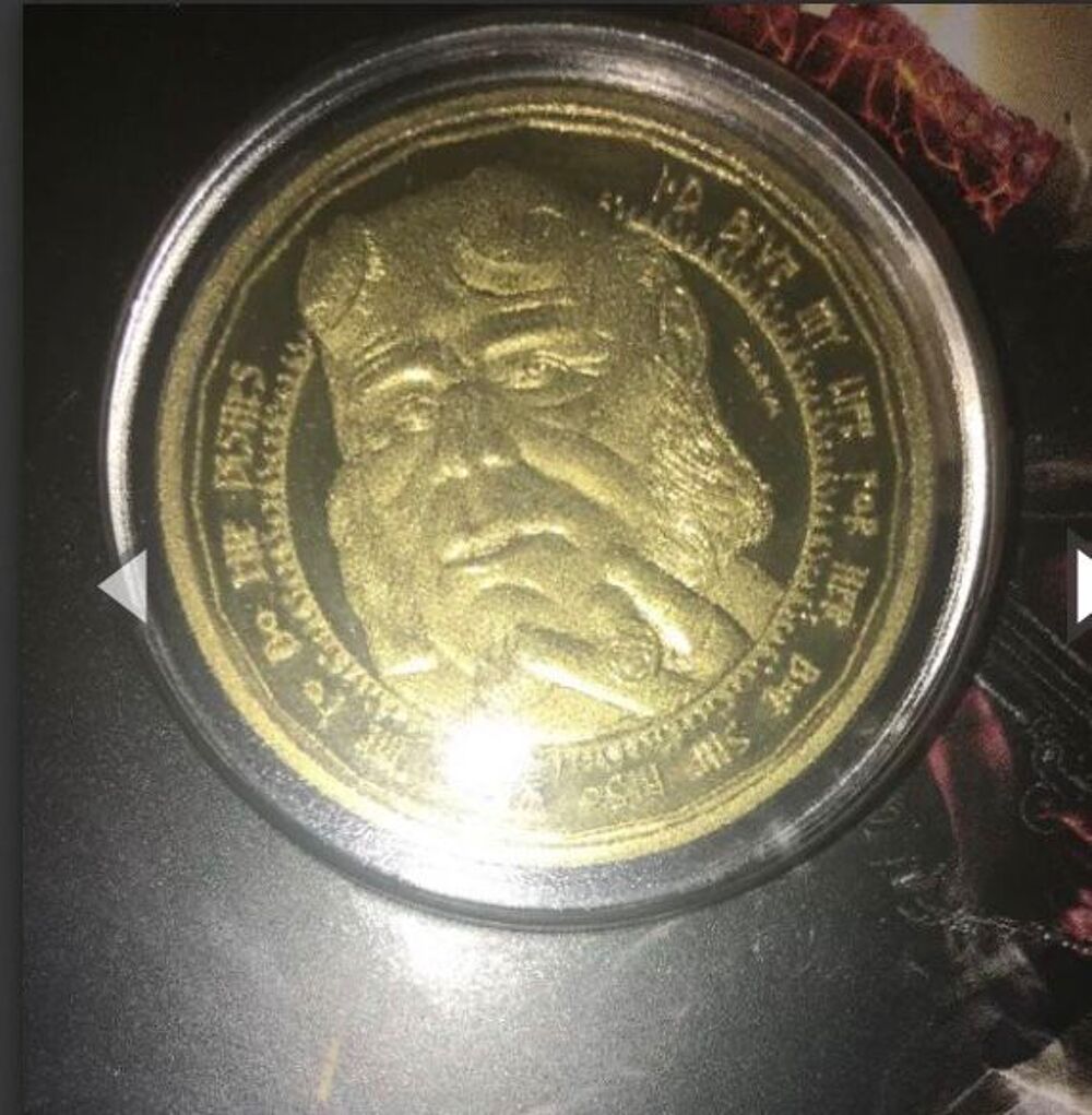 Piece De Collection Hellboy Couleur Or Edition Limit&eacute;e 