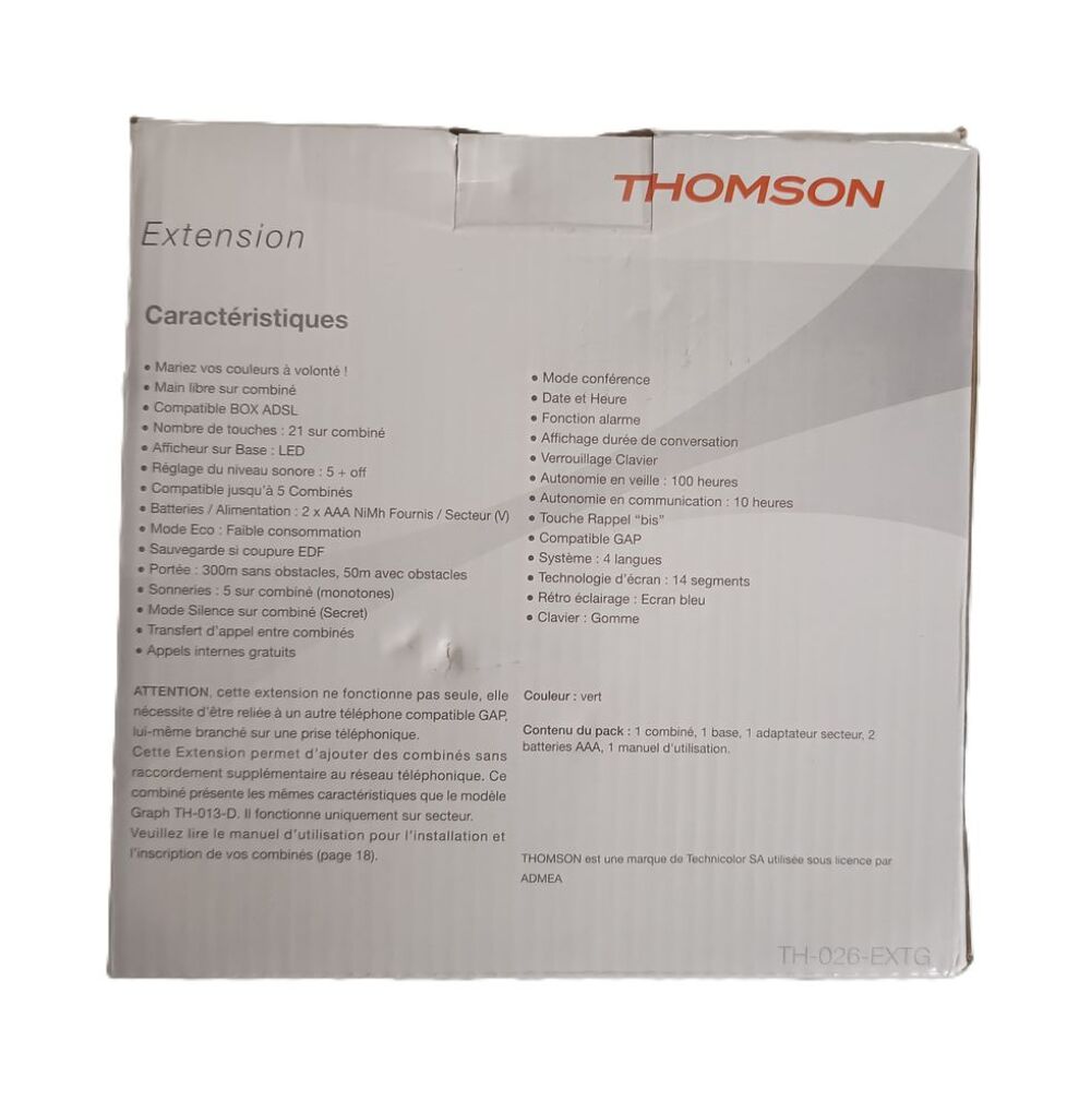 Lot de 2 Extensions T&eacute;l&eacute;phone Sans Fil Thomson GRAPH Téléphones et tablettes