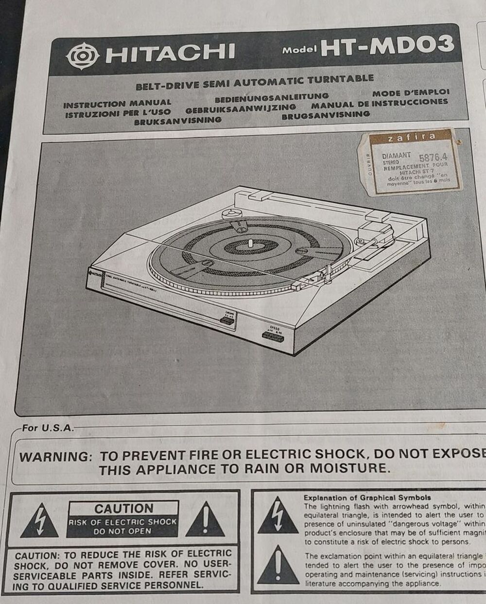 Platine semi automatique - Vintage - Hitachi HT-MD03 Audio et hifi