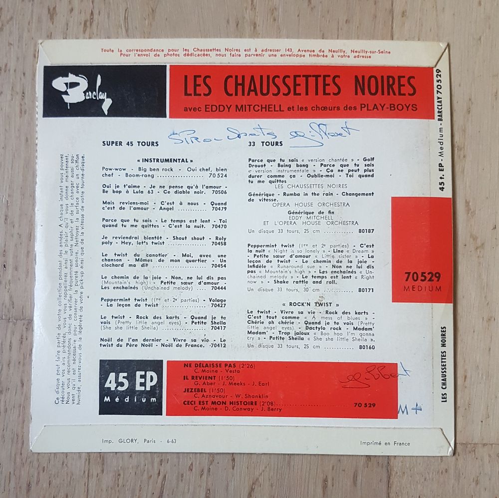 Les Chaussettes Noires avec Eddy Mitchell - Ne D&eacute;laisse Pas. CD et vinyles