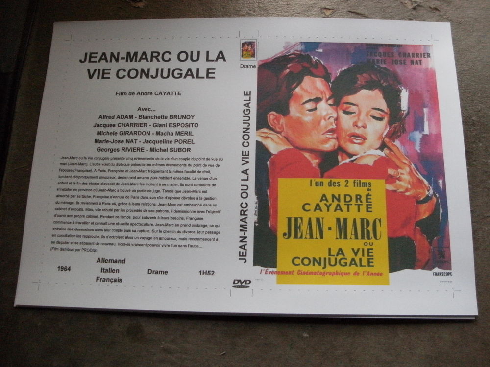 Film : " Jean-Marc ou la vie conjugale " DVD et blu-ray