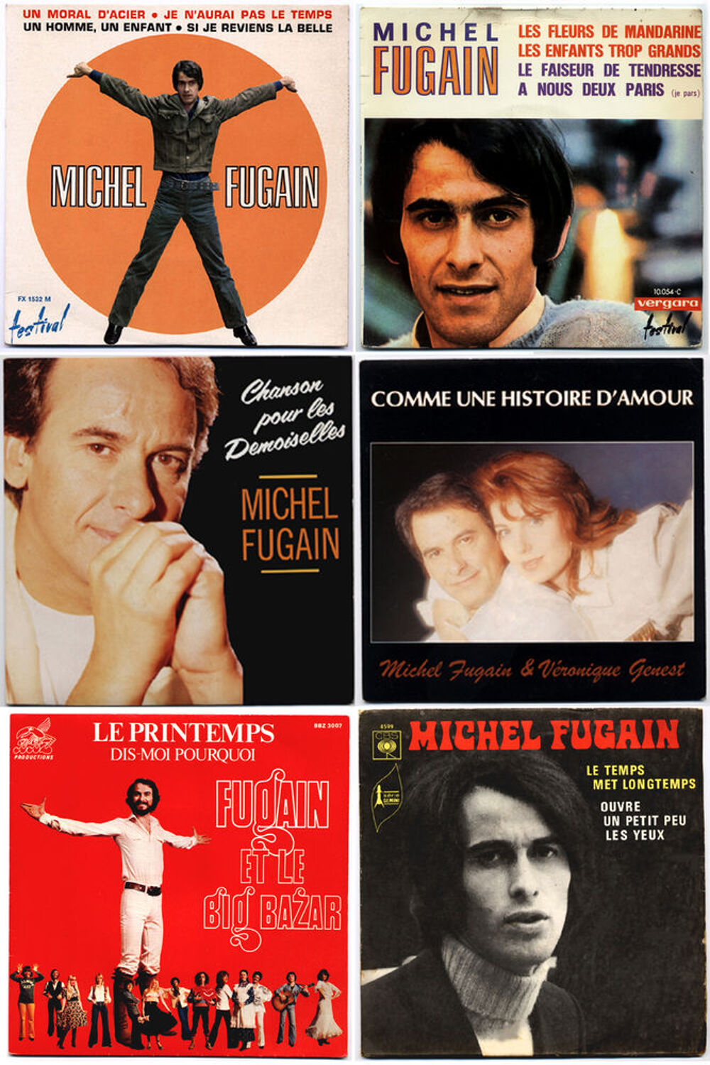 Michel FUGAIN / lot de 2 EP &amp; SP ann&eacute;es 60/70 CD et vinyles