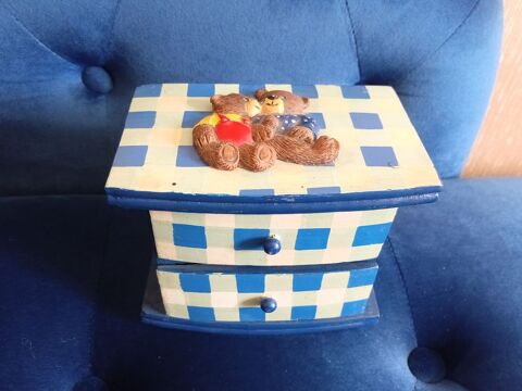 Mini meuble � tiroirs � carreaux bleus avec oursons 5 Herblay (95)