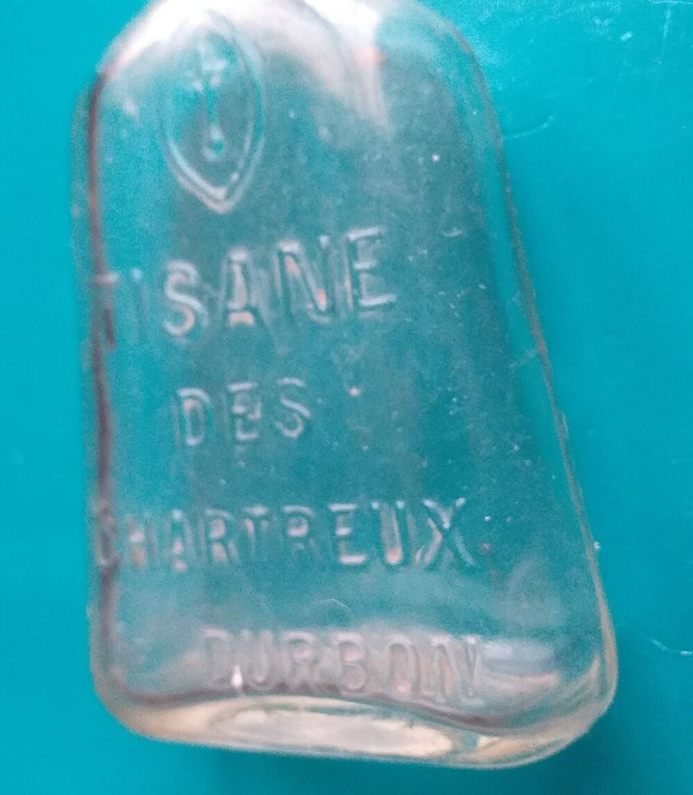 Ancienne bouteille / flacon / vide tisane des chartreux de Durbon 