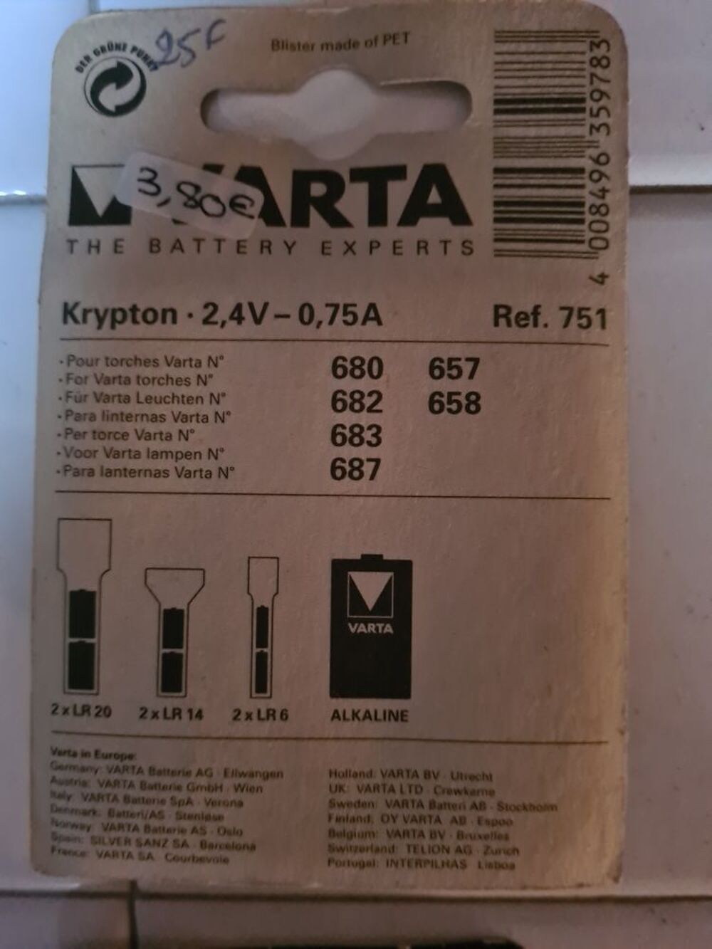 BLISTER AMPOULE KRYPTON 2,4 volts: Accessoires