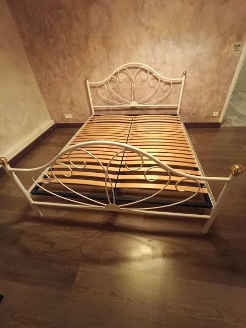 Lit fer forg� blanc 70 Hoymille (59)