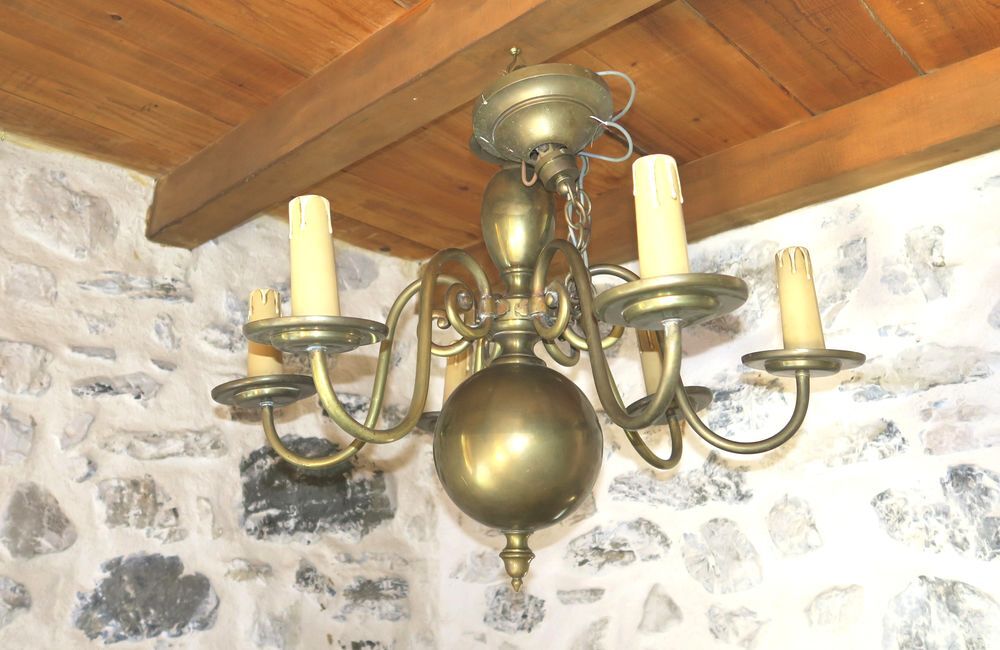 Vintage Lustre hollandais 6 branches complet Décoration