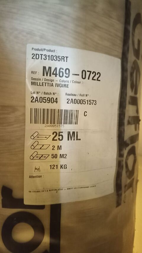 Linoleum PVC, rouleau 25 ML, imitation parquet. (50m2) 400 Lille (59)