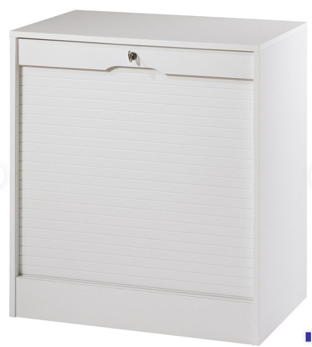 Meuble classeur &agrave; double rideau blanc Meubles