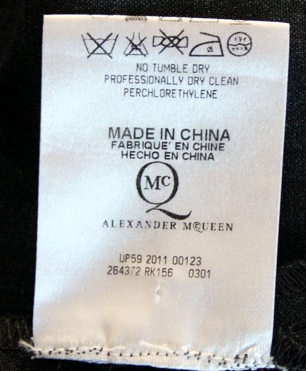 Jupe asym&eacute;trique &agrave; plis ALEXANDER MCQUEEN T.38 Vêtements
