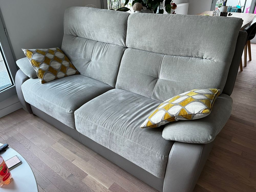 Canap&eacute; cuir et tissu Meubles