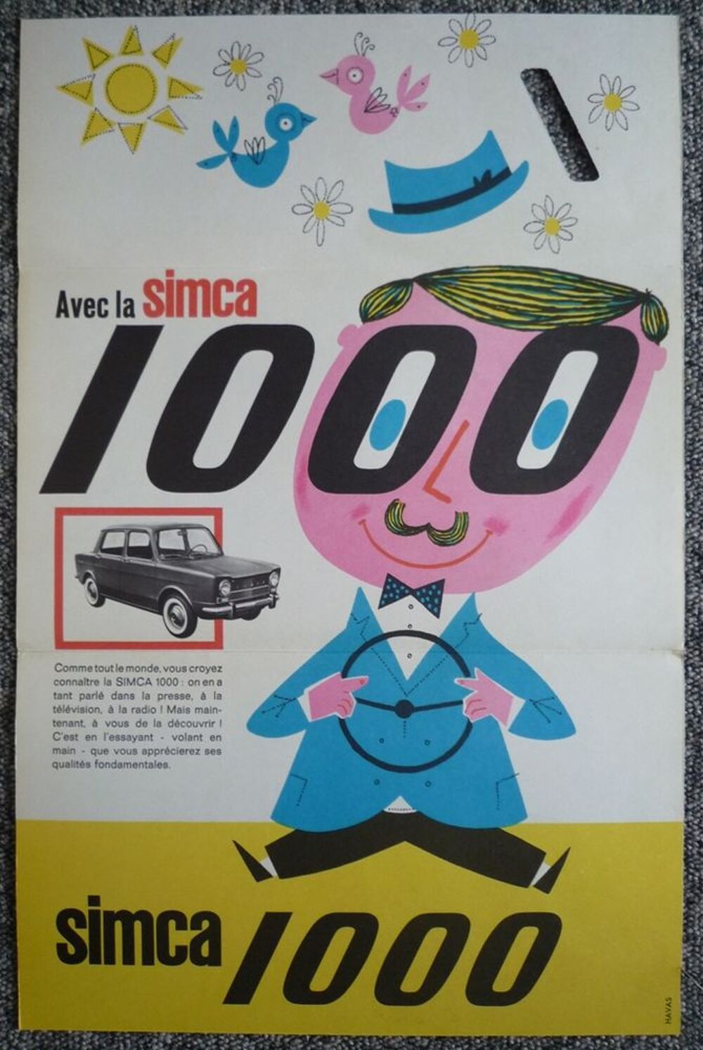 SIMCA 1000 - D&eacute;pliant publicitaire Décoration