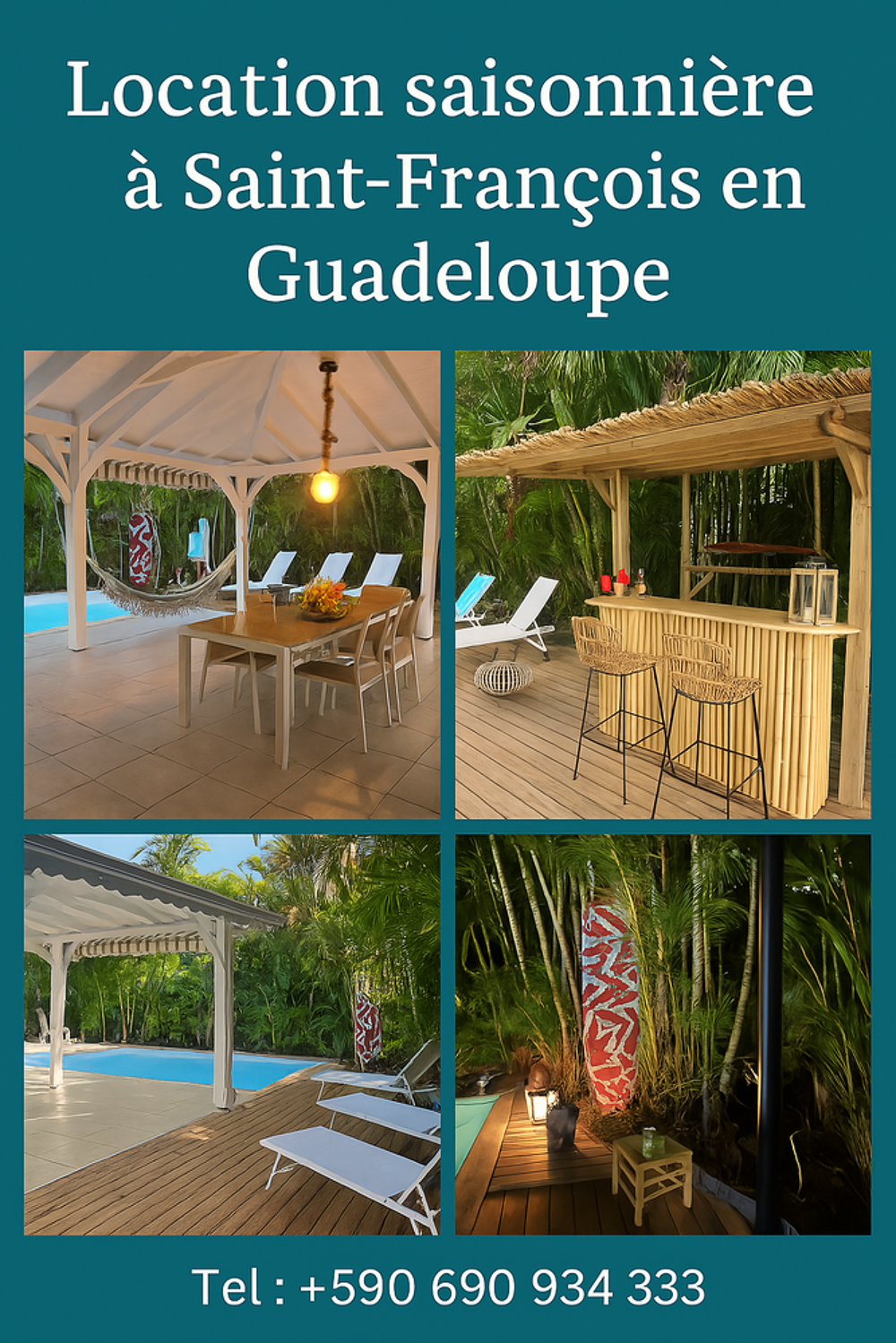   Villa , 3 chambres tout confort à 3 minutes de la plage . DOM-TOM, Saint-François (97118)